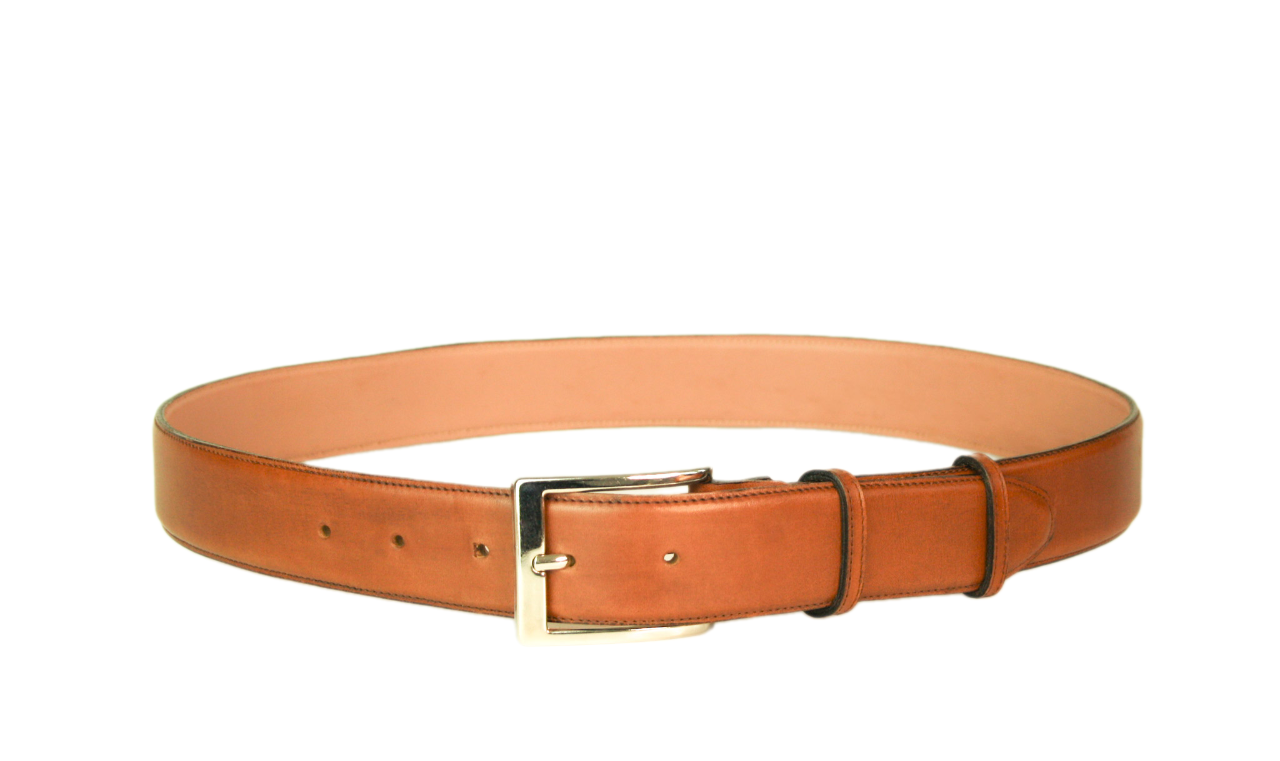 Cognac Leather Belt for Men