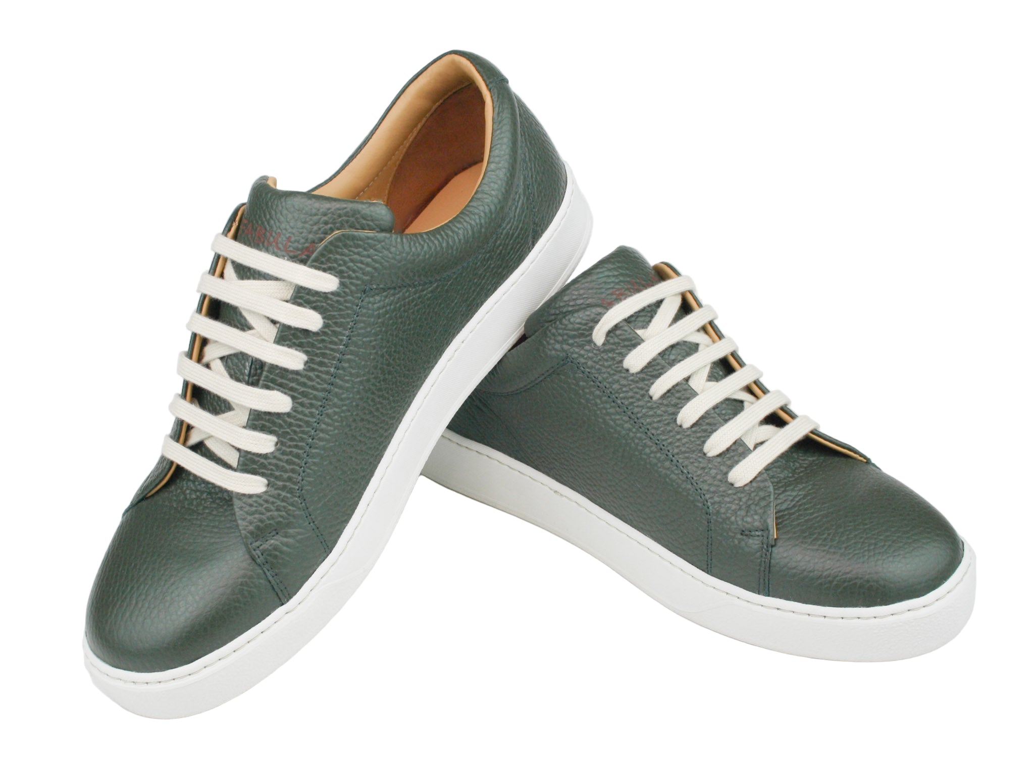 Exclusive dark green sneaker with white sole