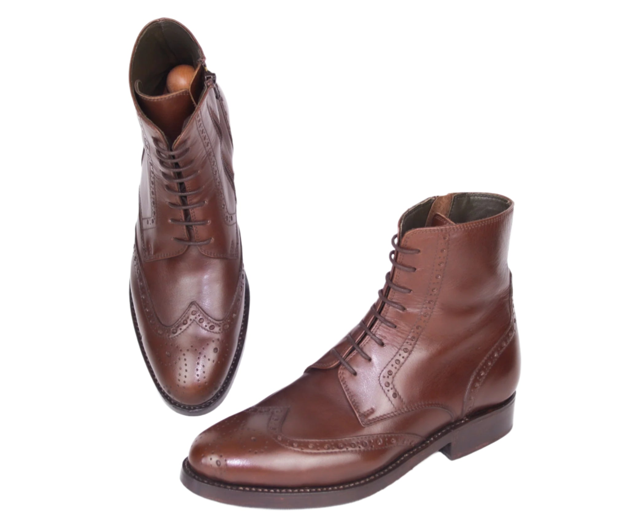 Classic dark brown high-top boot