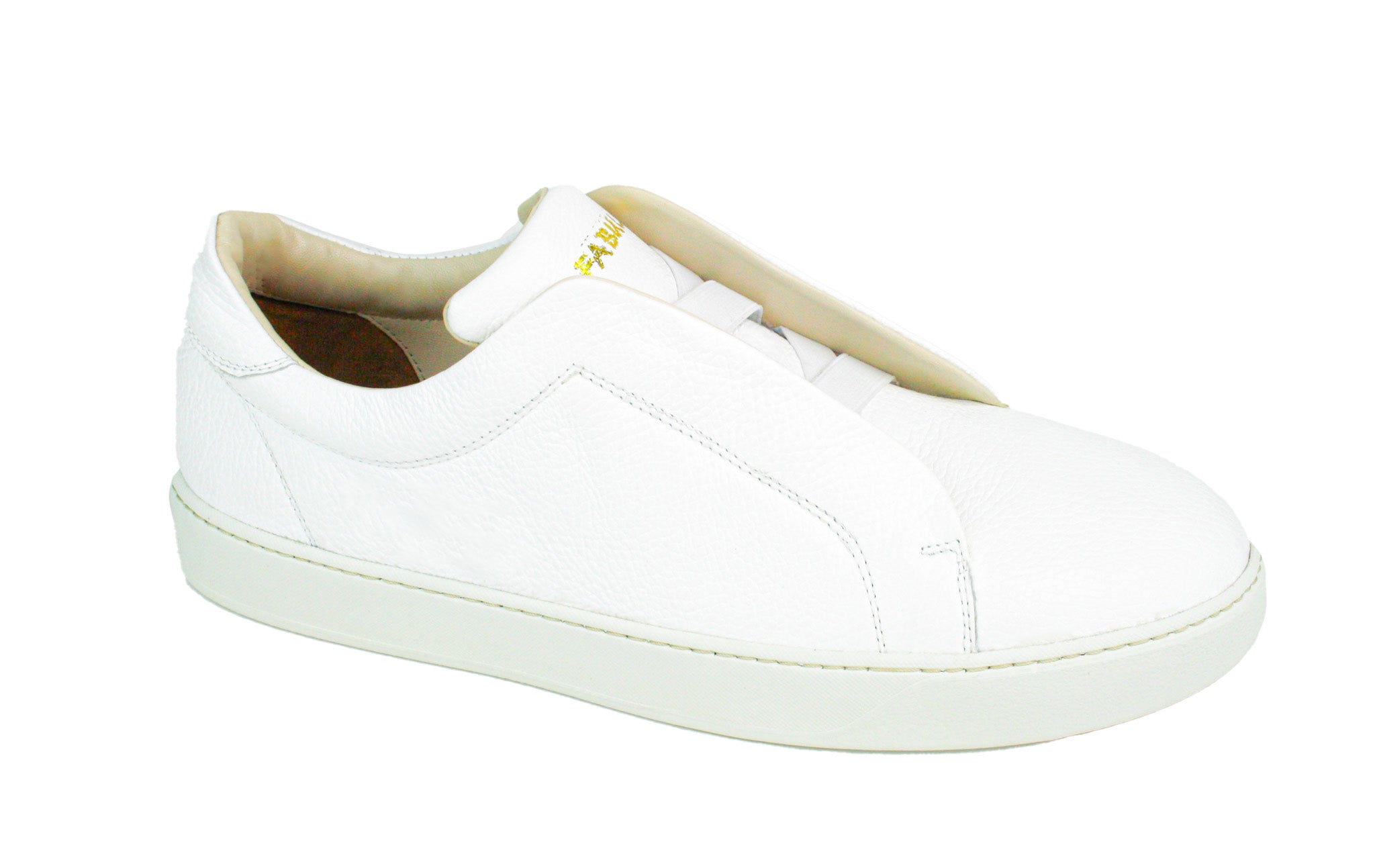 Exclusive light beige/white sneaker with white sole