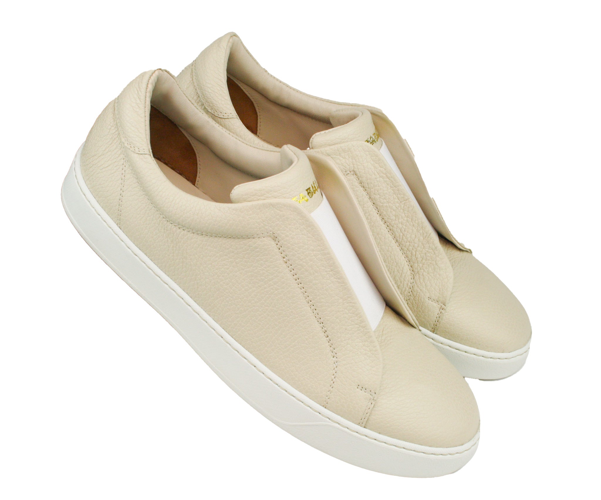 Exclusive light beige sneaker with white sole