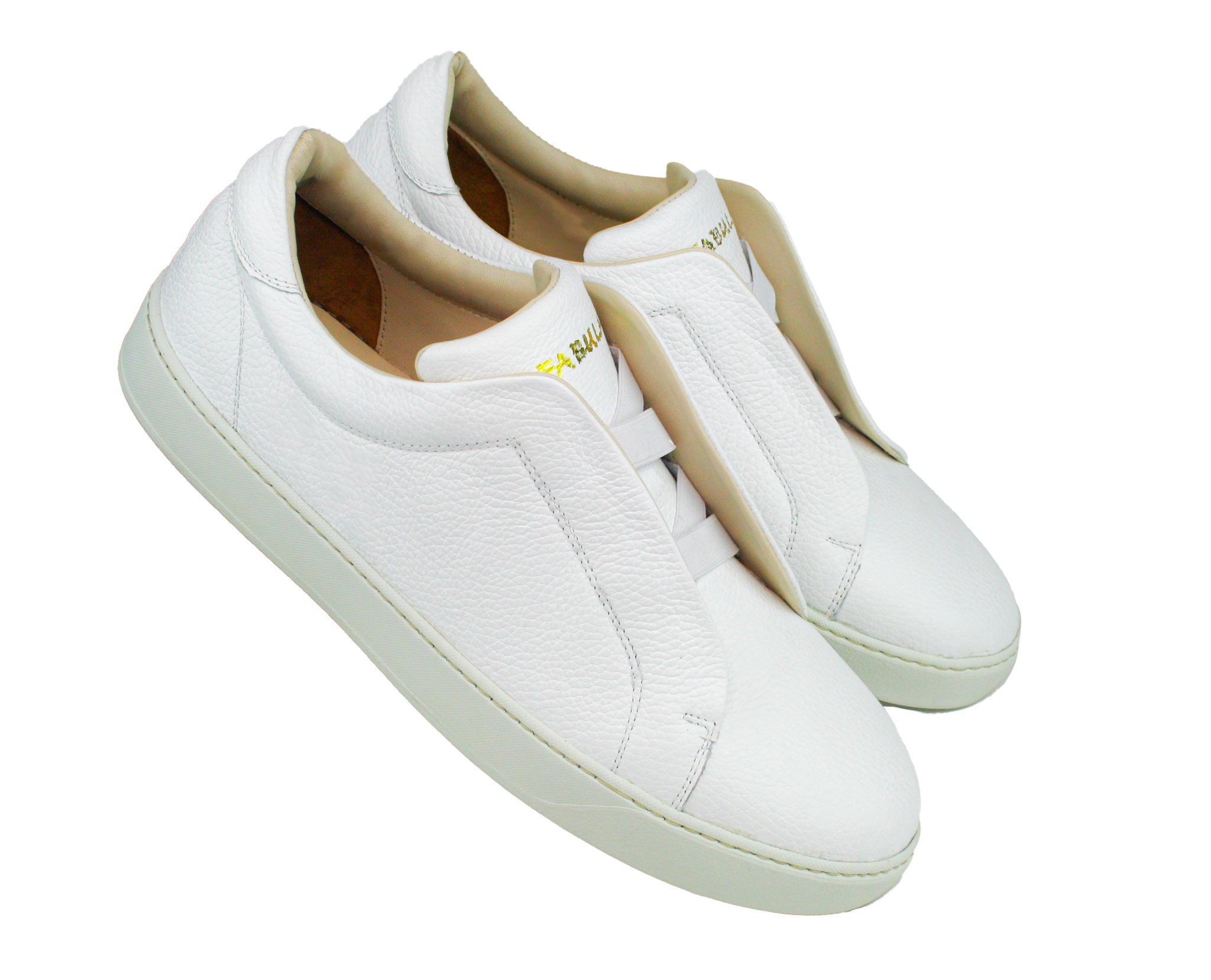 Exclusive light beige/white sneaker with white sole