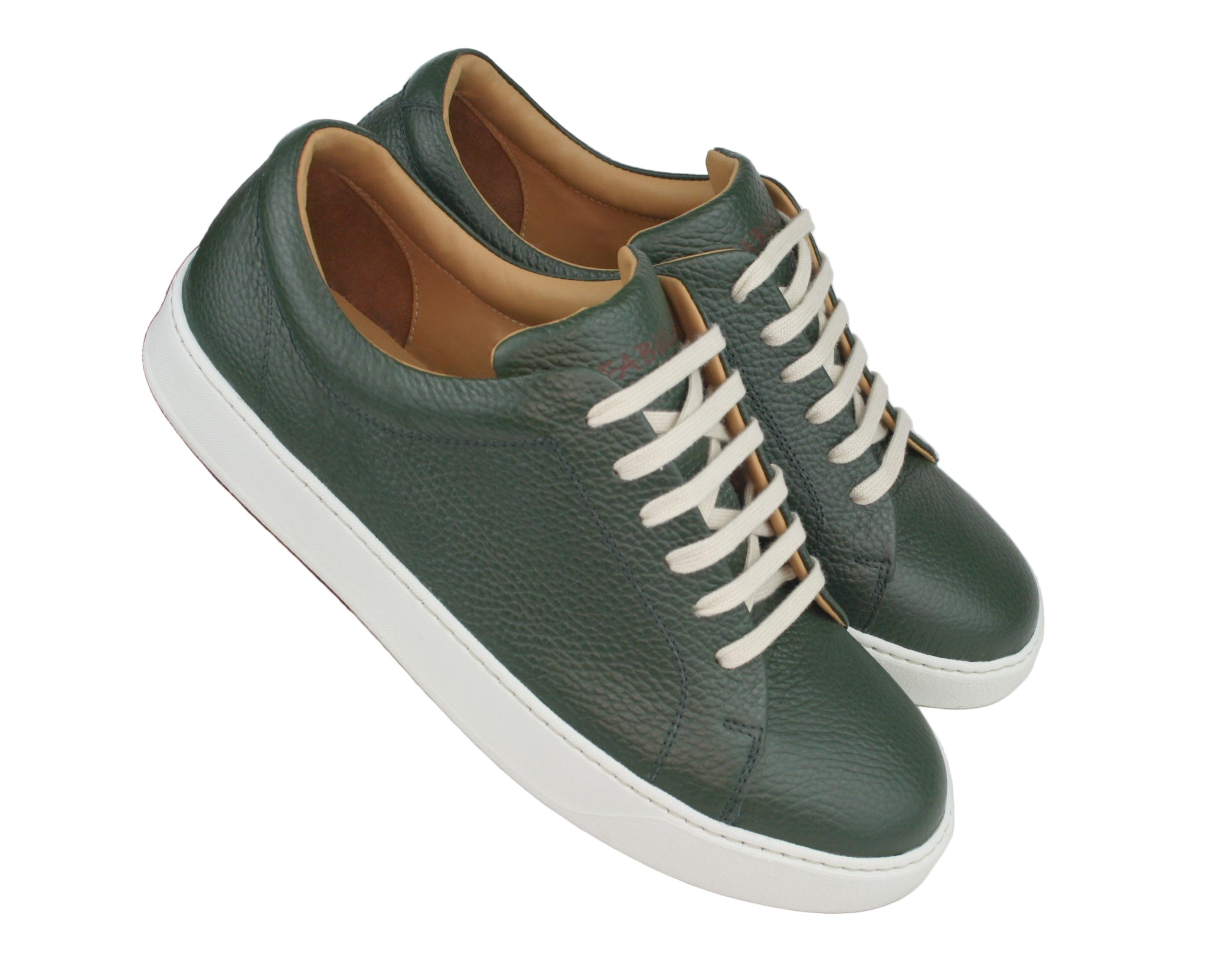 Exclusive dark green sneaker with white sole