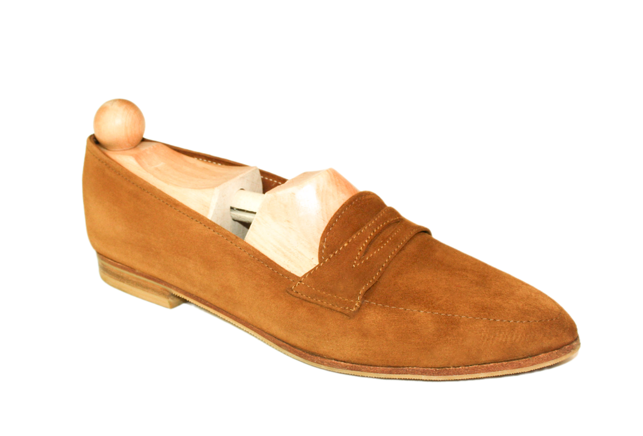 Brown Suede Loafer Model