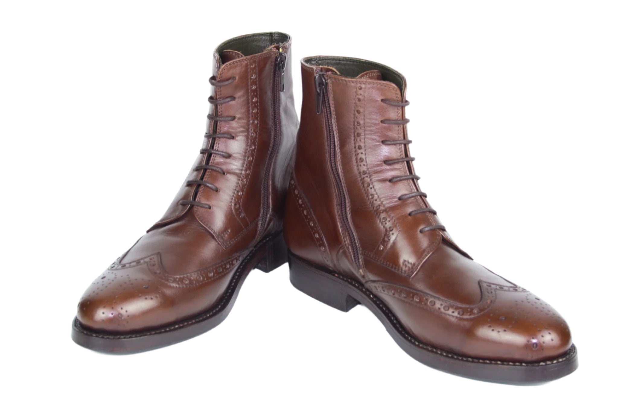 Classic dark brown high-top boot