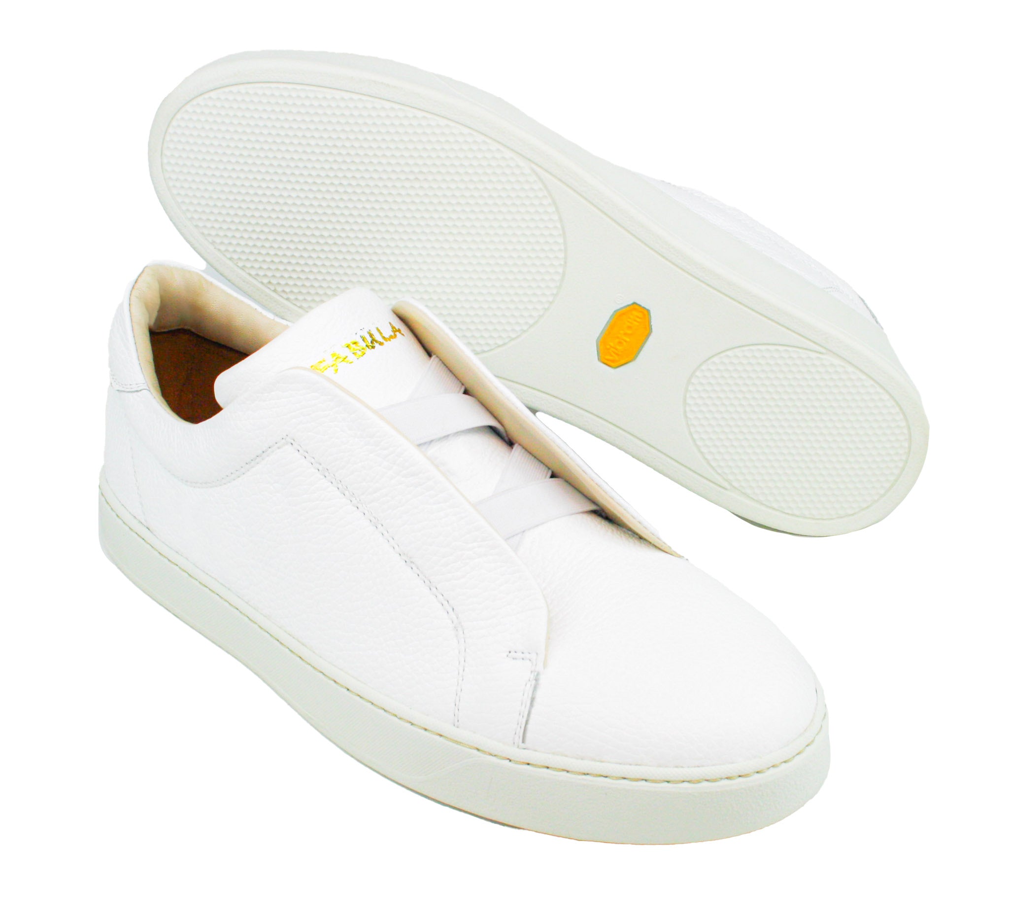 Exclusive light beige/white sneaker with white sole