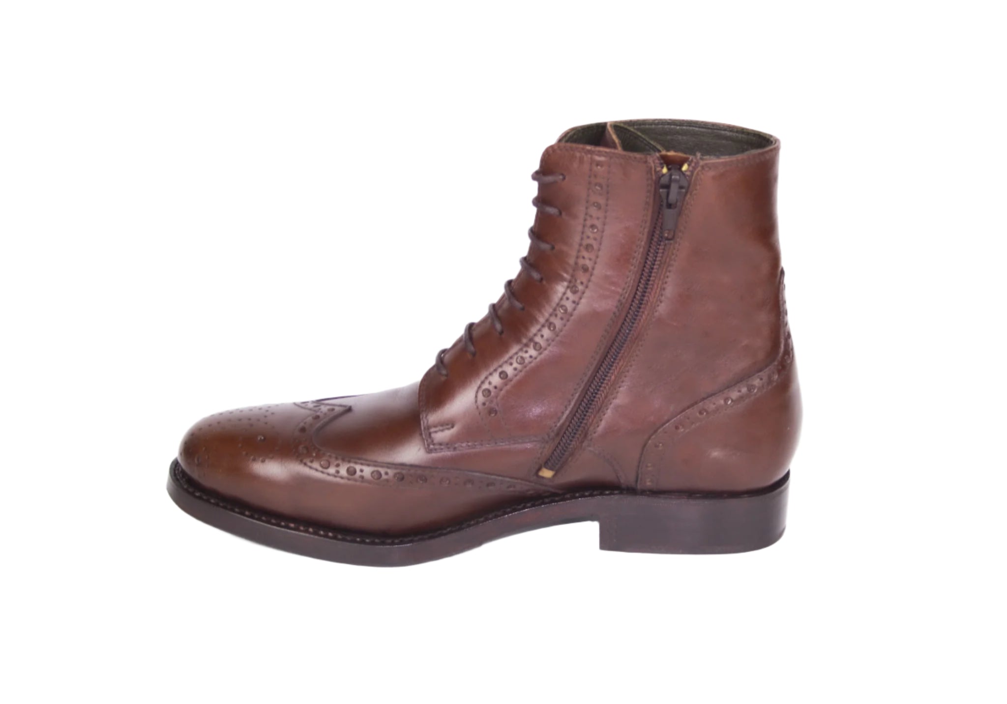 Classic dark brown high-top boot