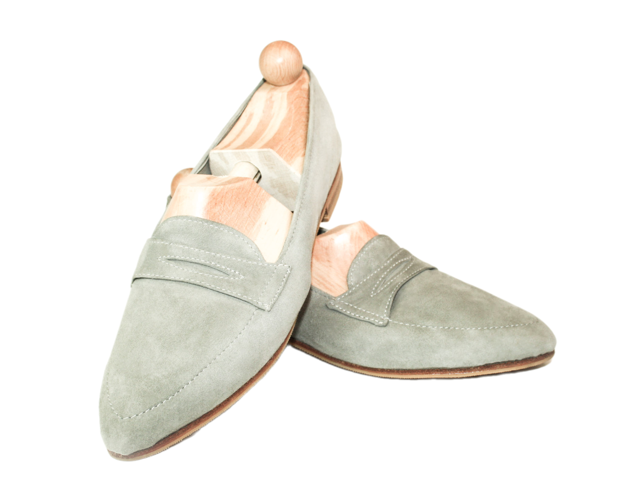 Grey suede loafer model