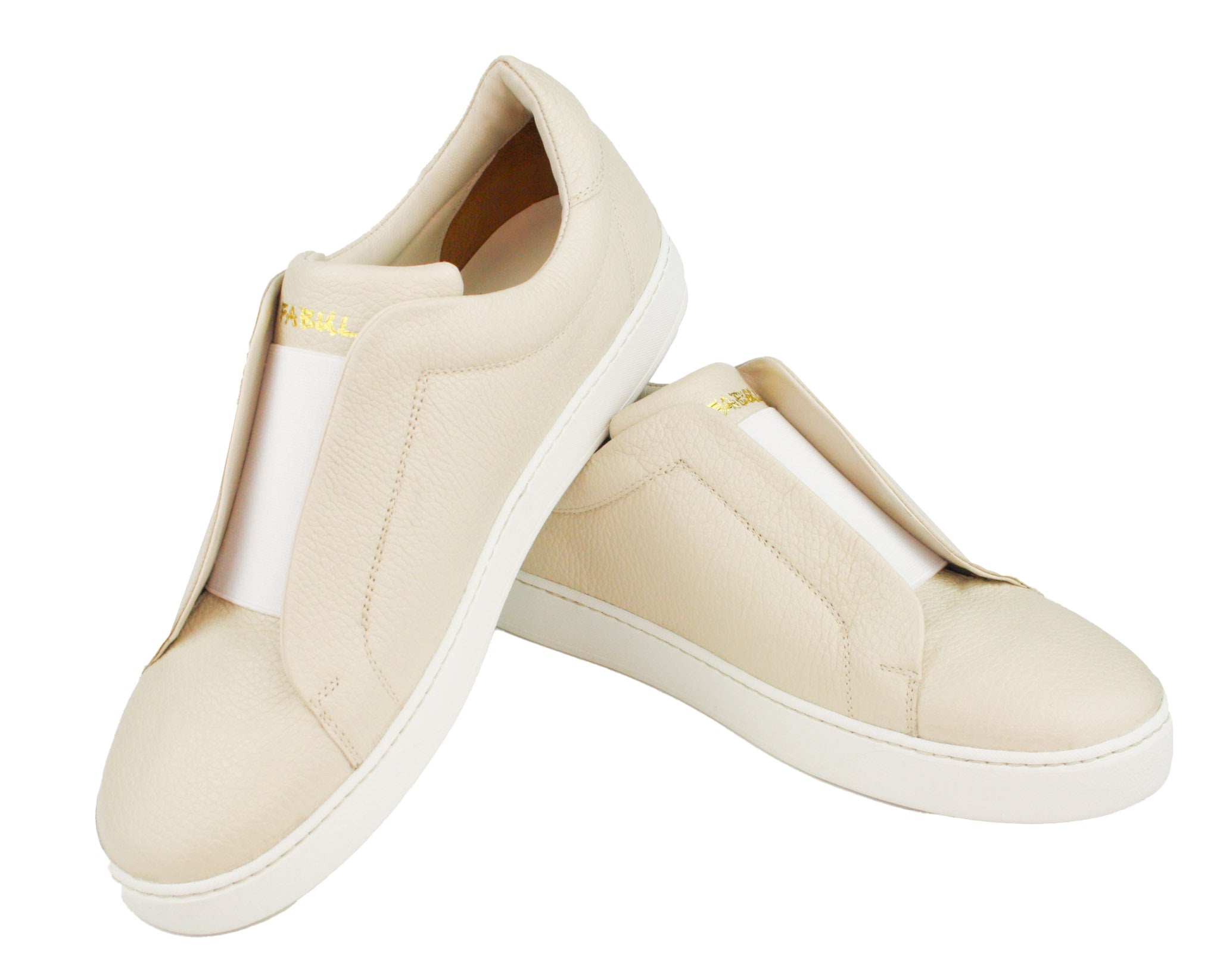 Exclusive light beige sneaker with white sole