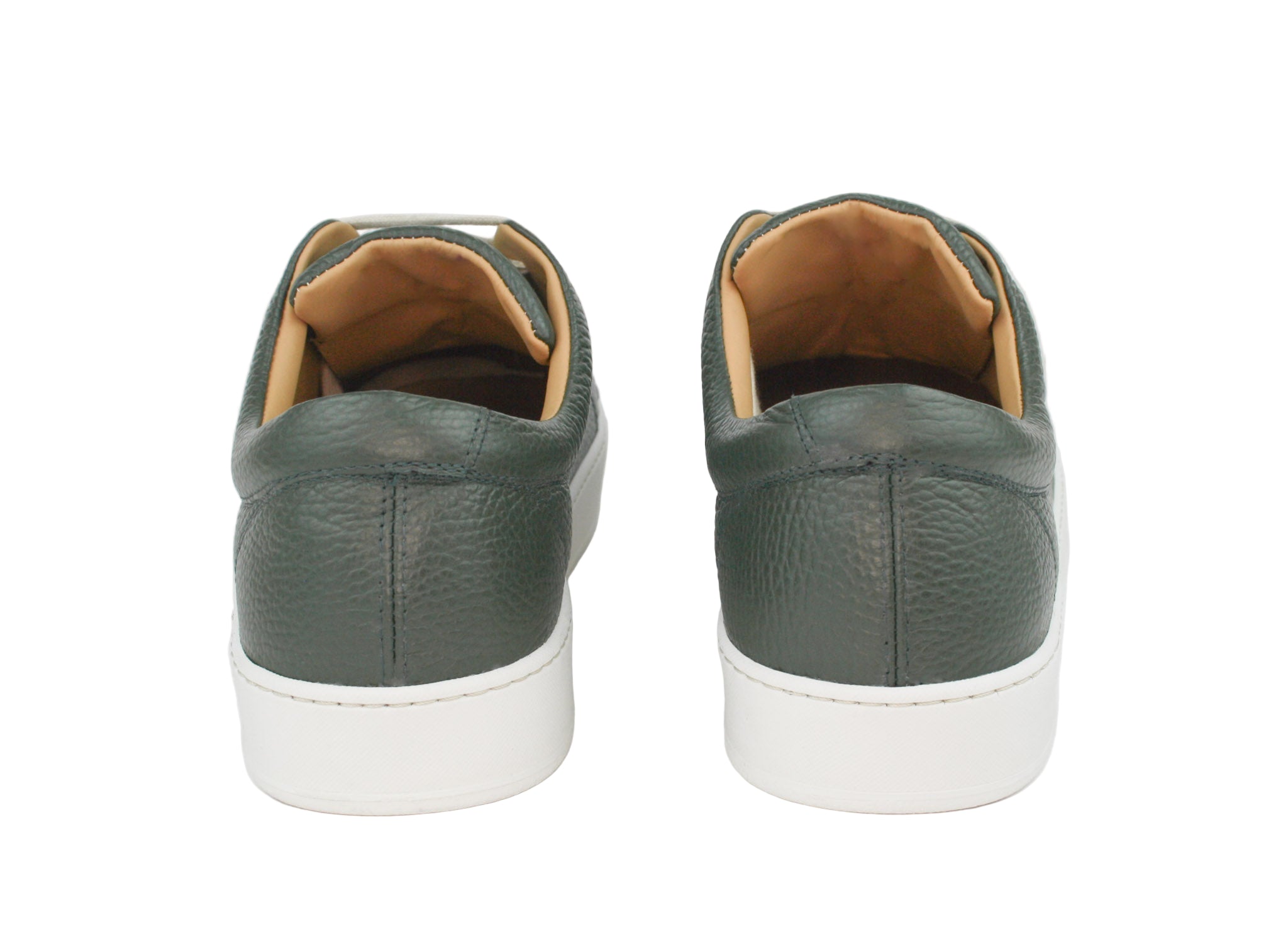 Exclusive dark green sneaker with white sole