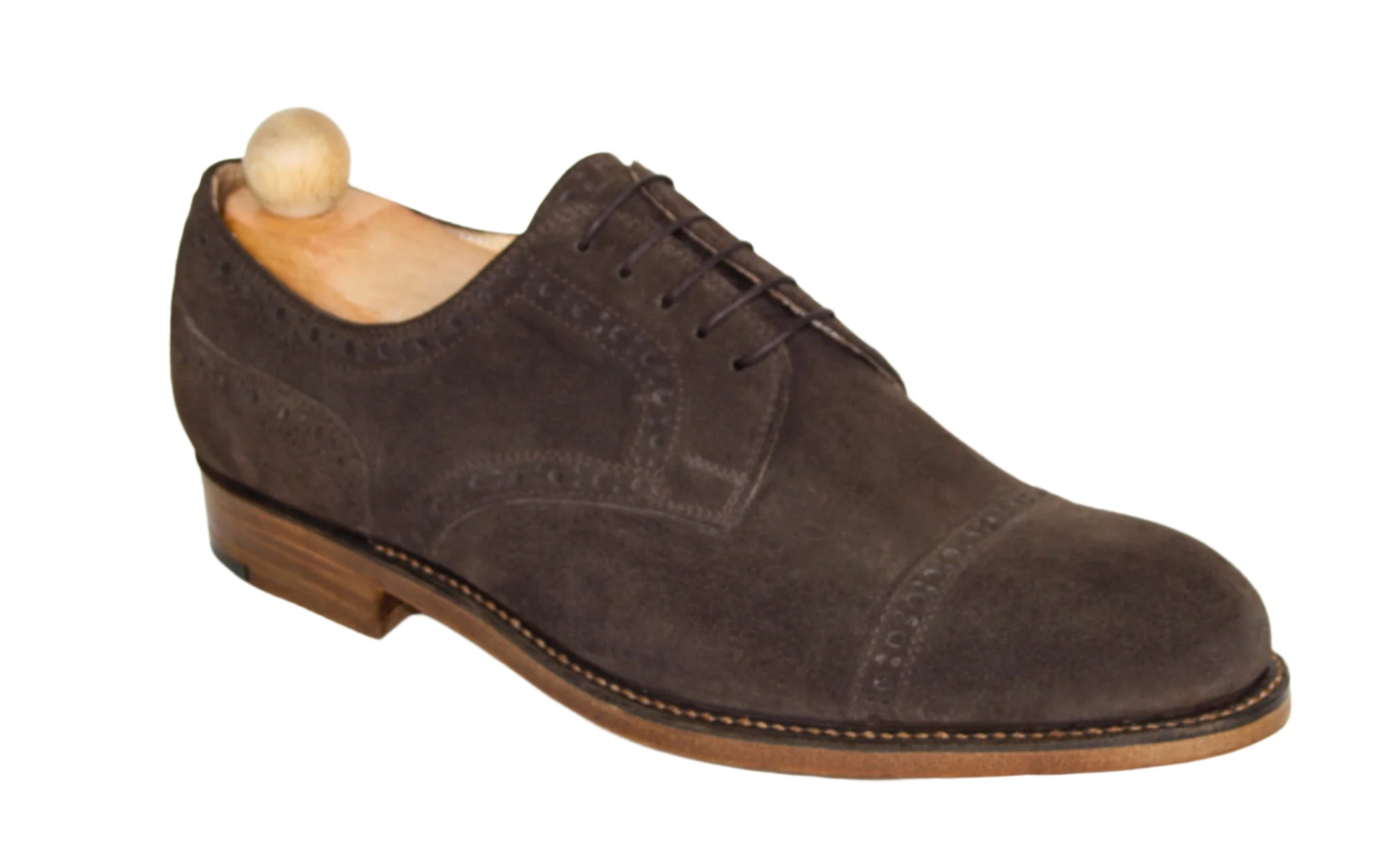 Classic dark brown suede Vienna model