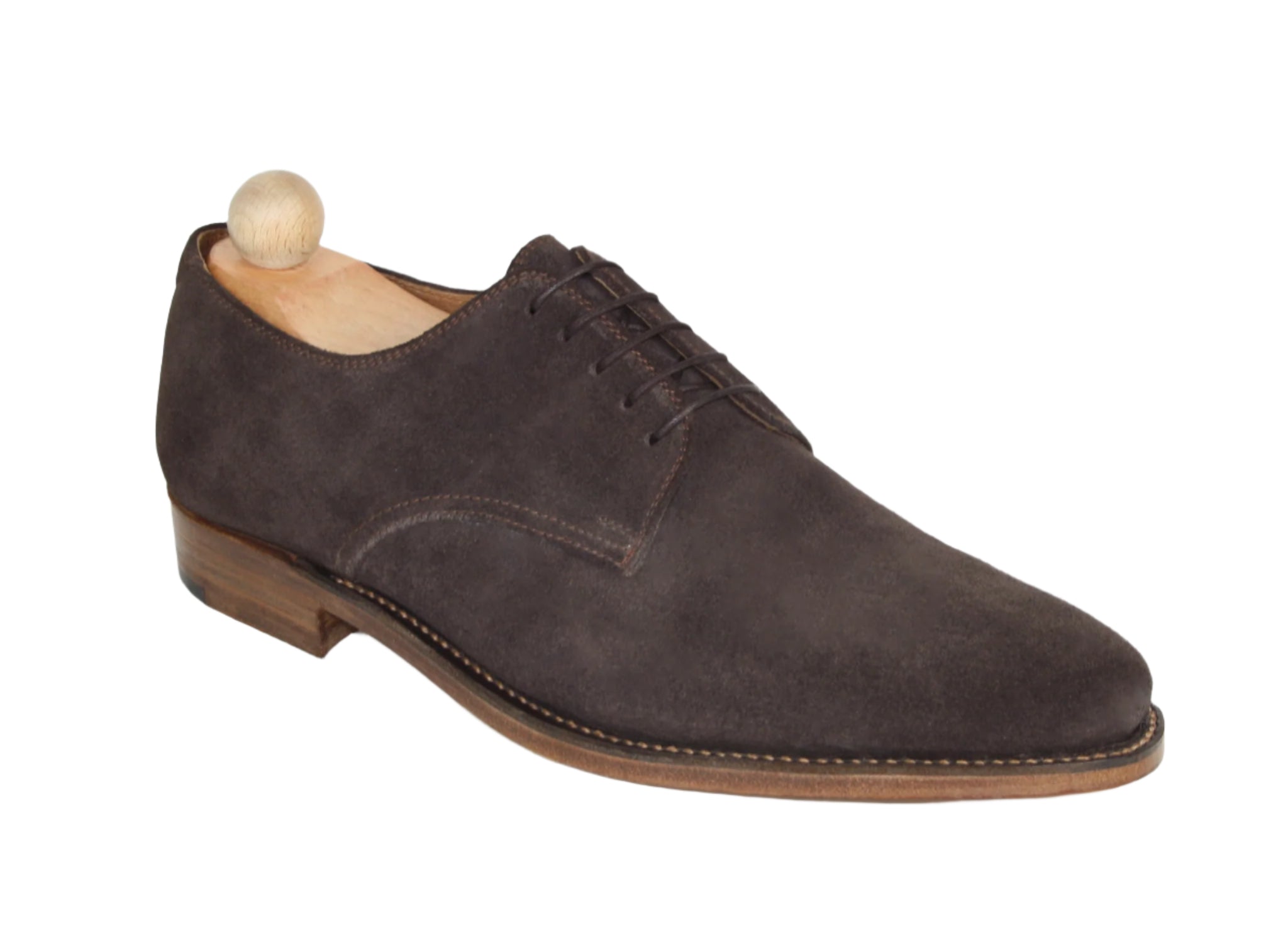 Classic dark brown suede Boston model