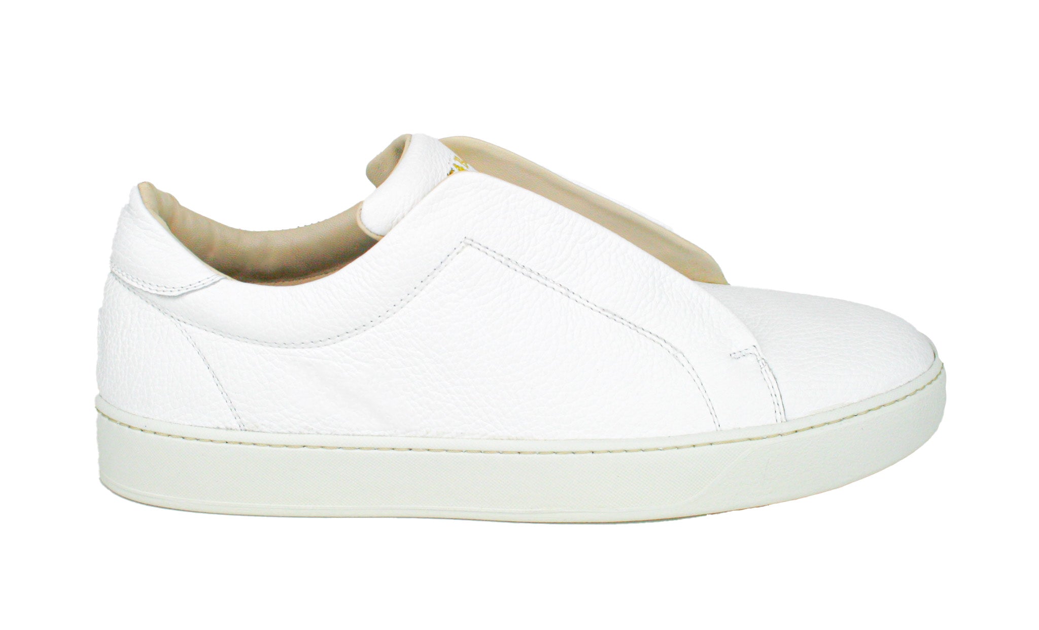 Exclusive light beige/white sneaker with white sole