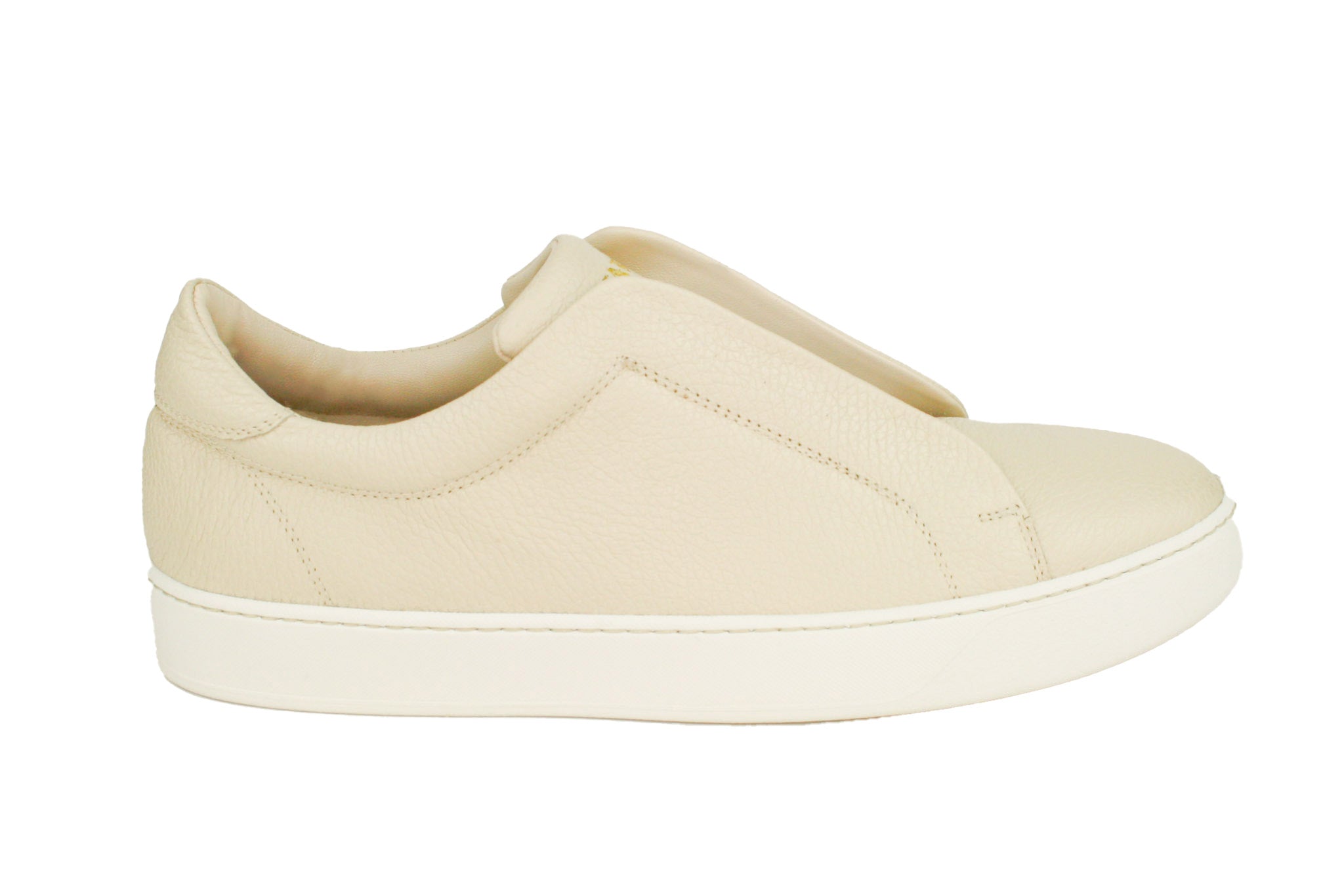 Exclusive light beige sneaker with white sole