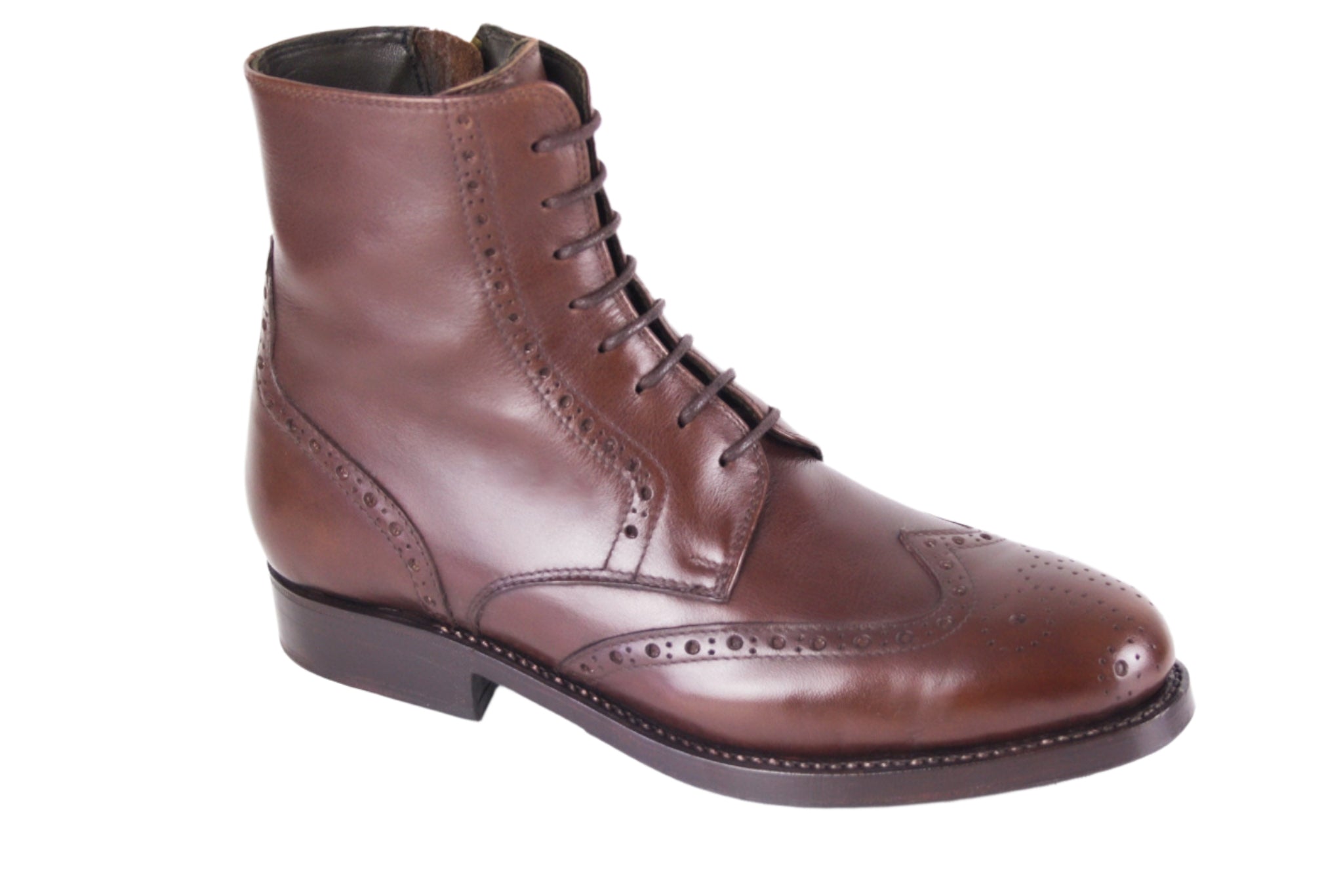 Classic dark brown high-top boot