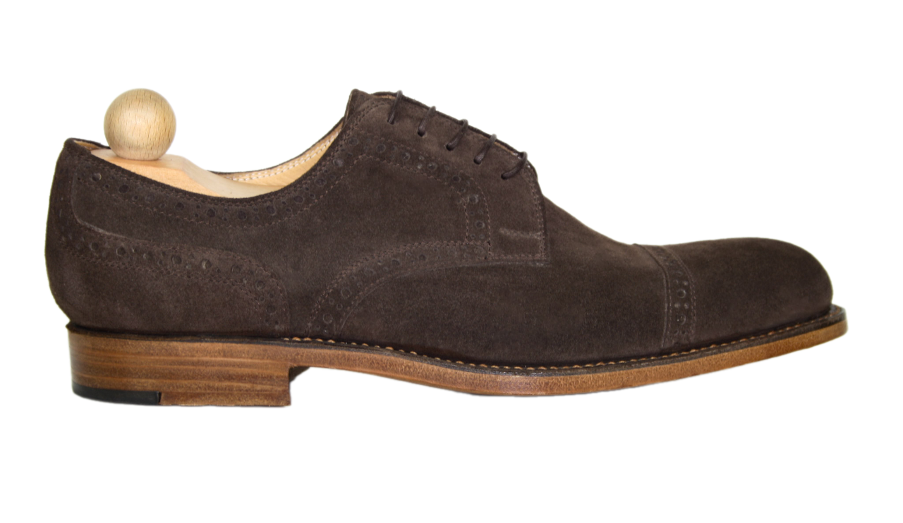 Classic dark brown suede Vienna model