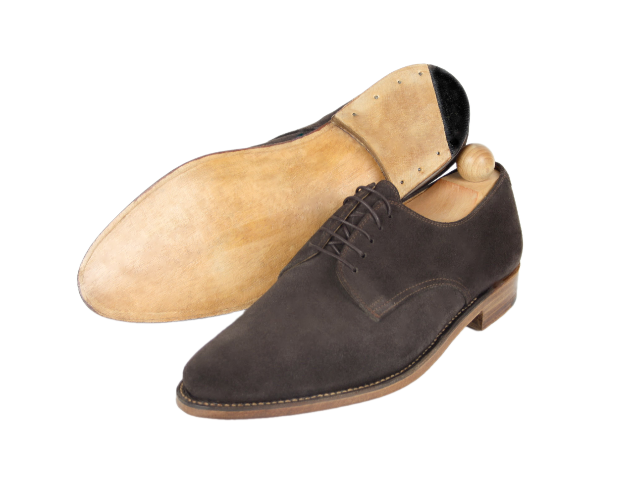 Classic dark brown suede Boston model
