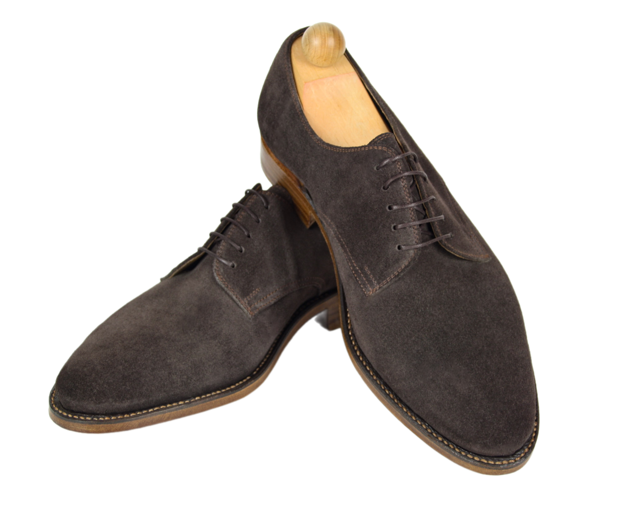 Classic dark brown suede Boston model