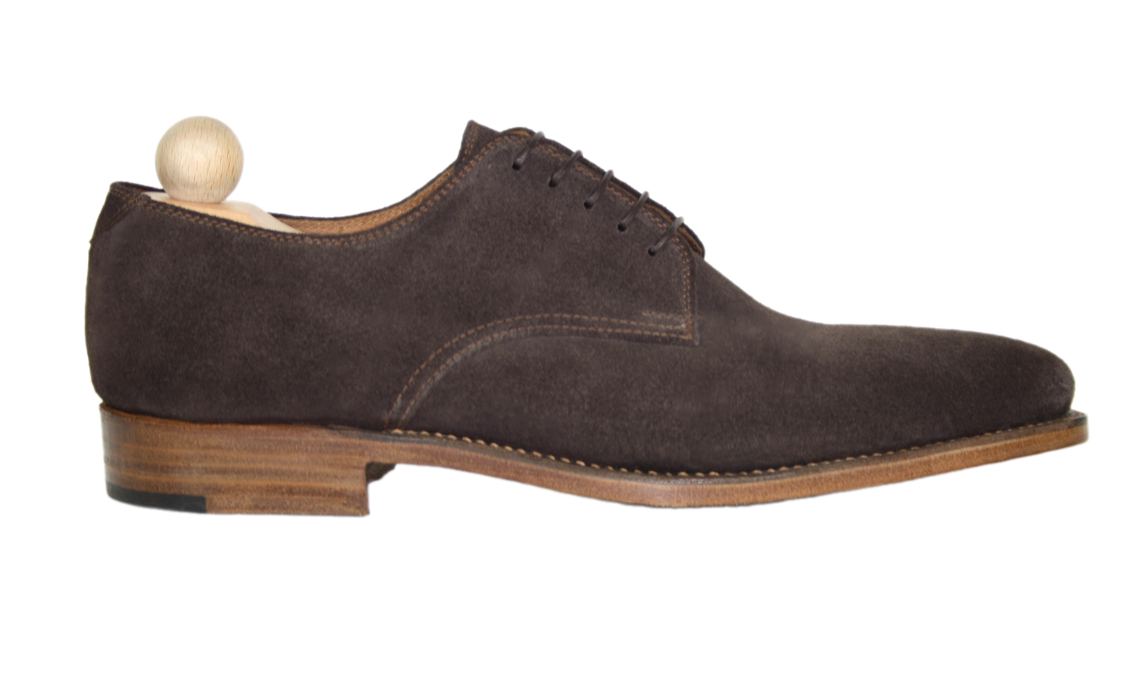 Classic dark brown suede Boston model